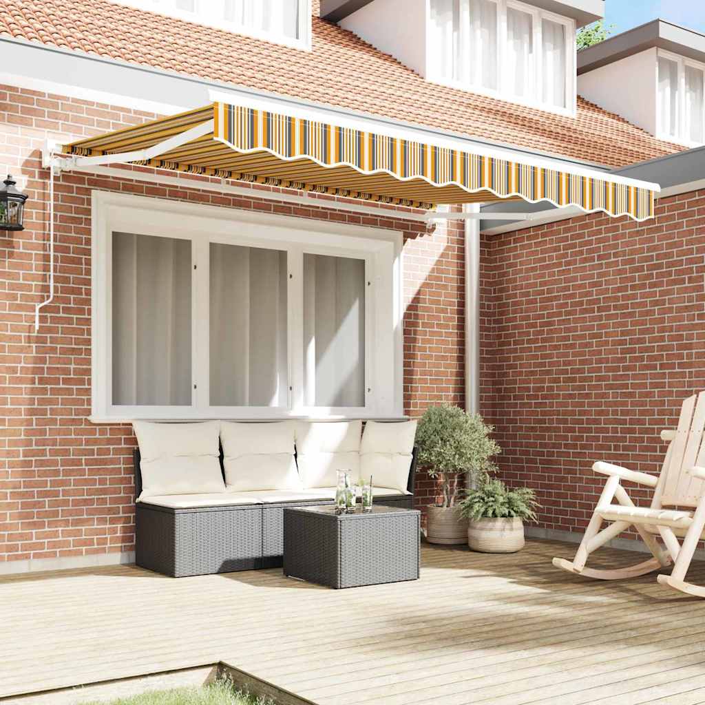 Zijde Frame Geel en Grijs 350 x 200 cm Polyester met PU-coating – afbeelding 3