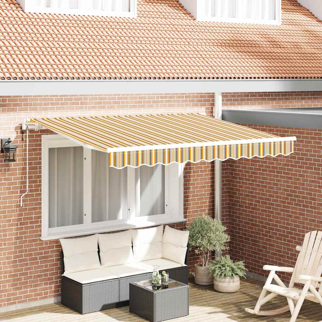Inklapbaar Zonnescherm Geel 350 x 200 cm Stof – afbeelding 1