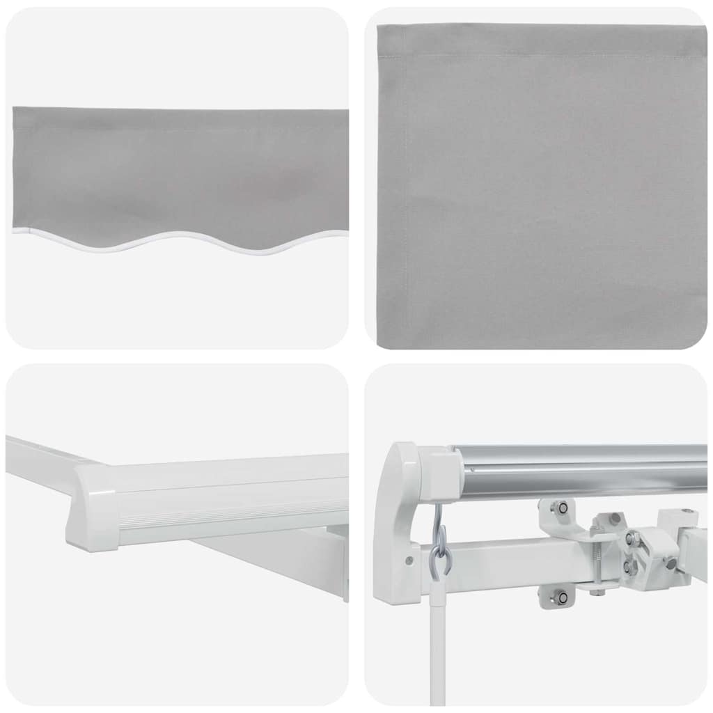 Inklapbaar Zonnescherm Lichtgrijs 350 x 200 cm Stof – afbeelding 8