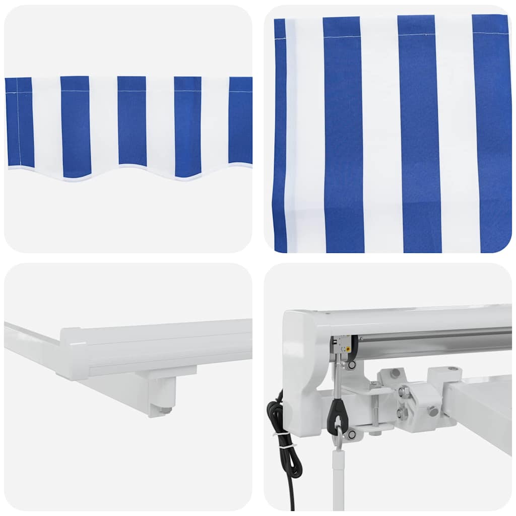 Zijde Frame Blauw en Wit 400 x 200 cm Polyester met PU-coating – afbeelding 8