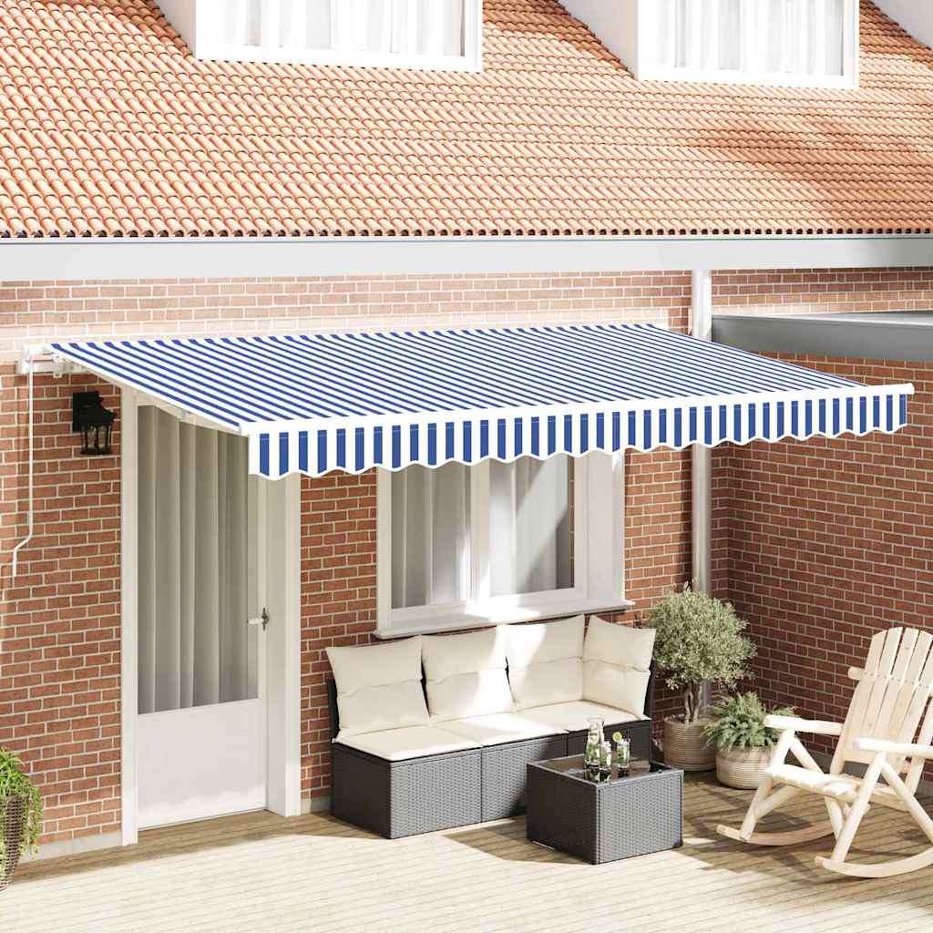 Inklapbaar Zonnescherm Blauw 400 x 200 cm Stof – afbeelding 1
