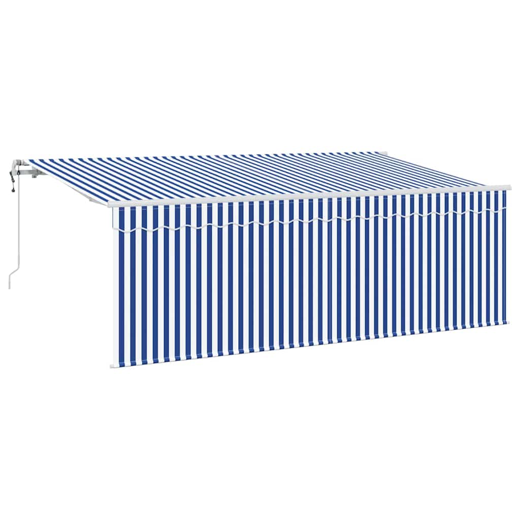 Inklapbaar Zonnescherm Blauw en Wit 400 x 200 cm – afbeelding 2