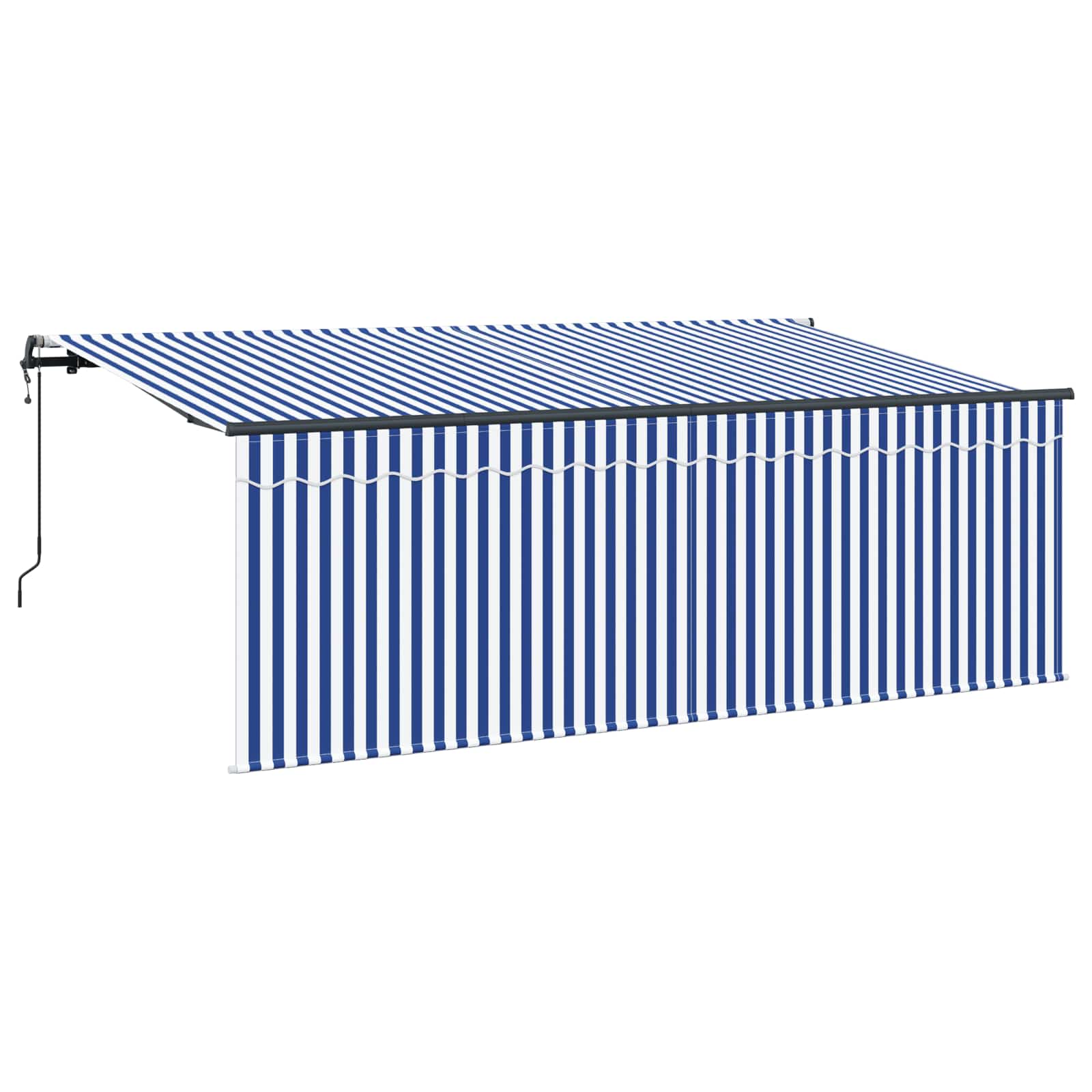 Inklapbaar Zonnescherm Blauw en Wit 400 x 200 cm – afbeelding 4