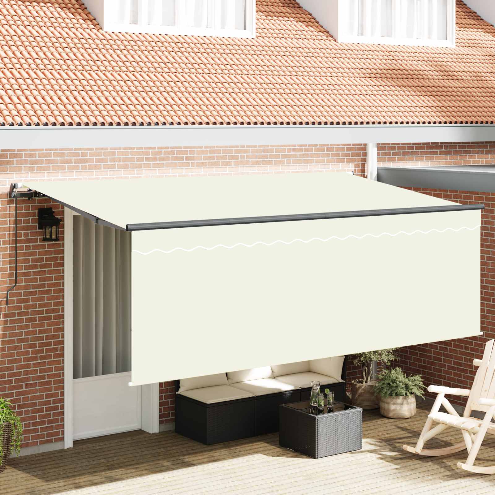 Inklapbaar Zonnescherm Crème 400 x 200 cm