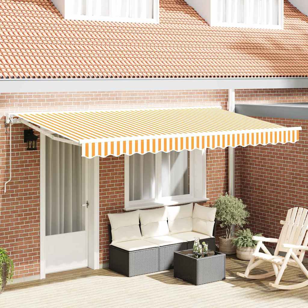 Zijde Frame Geel en Wit 400 x 200 cm Polyester met PU-coating – afbeelding 1