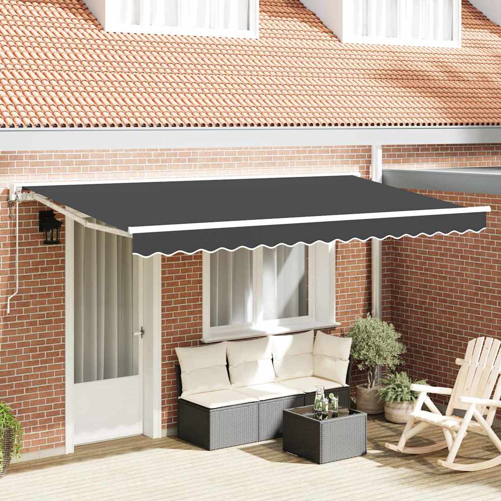 Zijde Frame Antraciet 400 x 200 cm Polyester met PU-coating – afbeelding 1