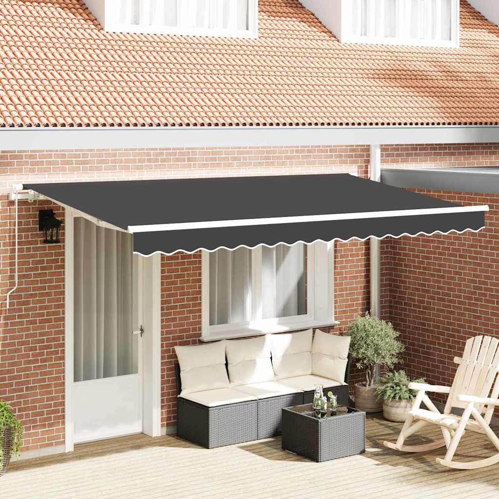 Inklapbaar Zonnescherm Antraciet 400 x 200 cm Stof – afbeelding 1