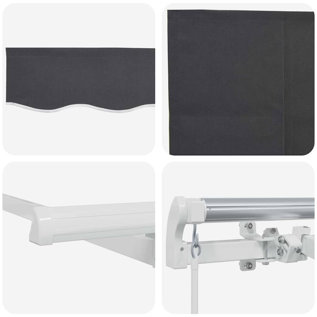 Inklapbaar Zonnescherm Antraciet 400 x 200 cm Stof – afbeelding 8