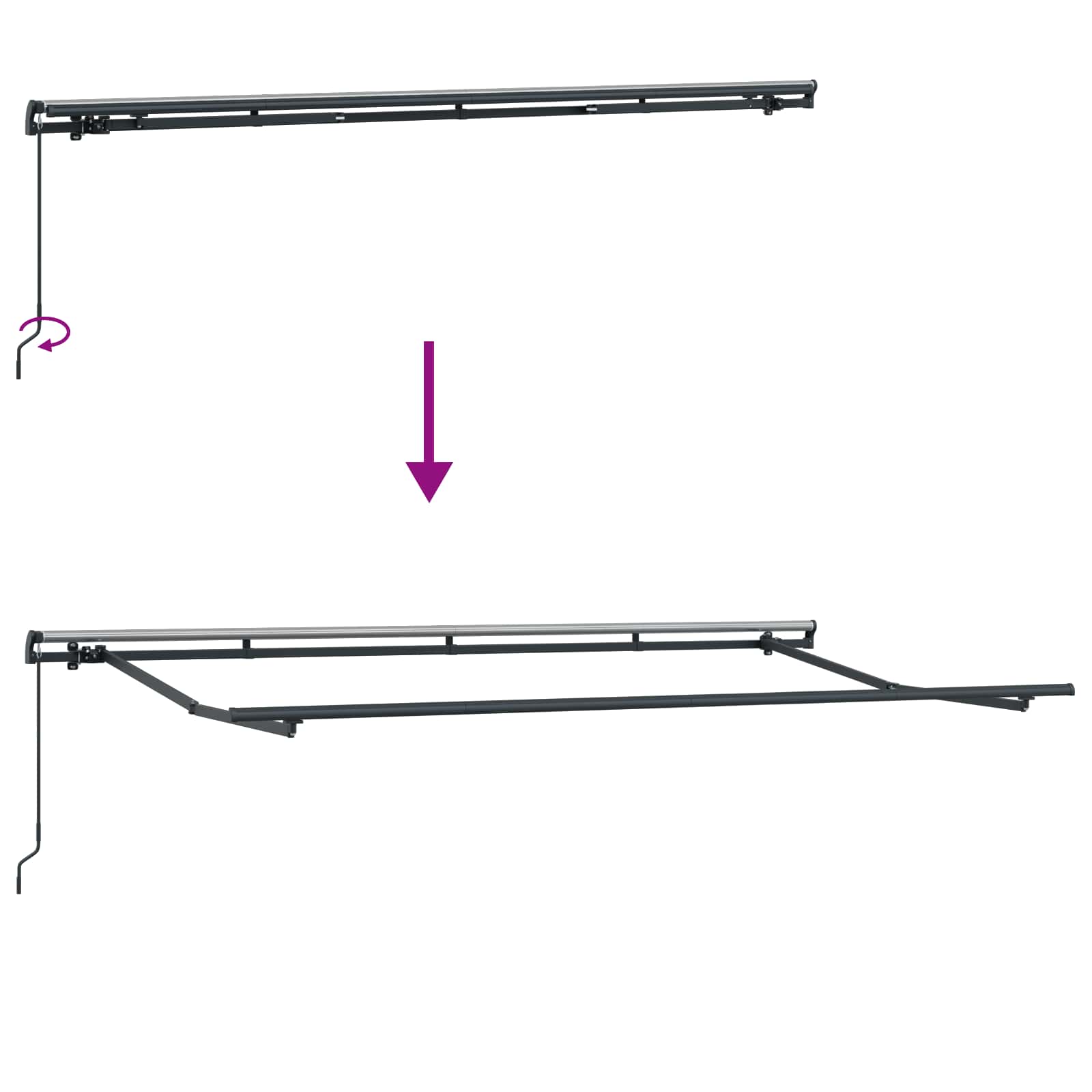 Inklapbaar Zonnescherm Antraciet 400 x 200 cm – afbeelding 11