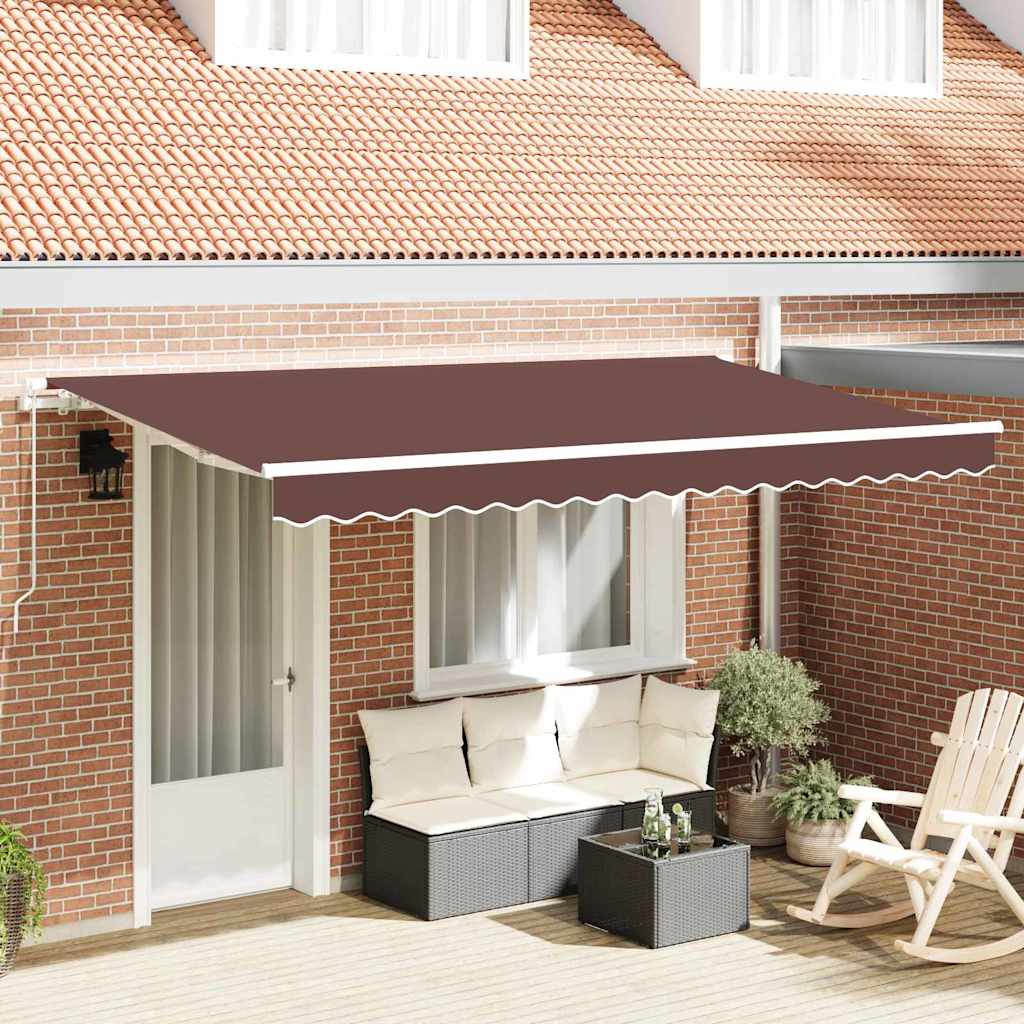 Inklapbaar Zonnescherm Bruin 400 x 200 cm Stof – afbeelding 1