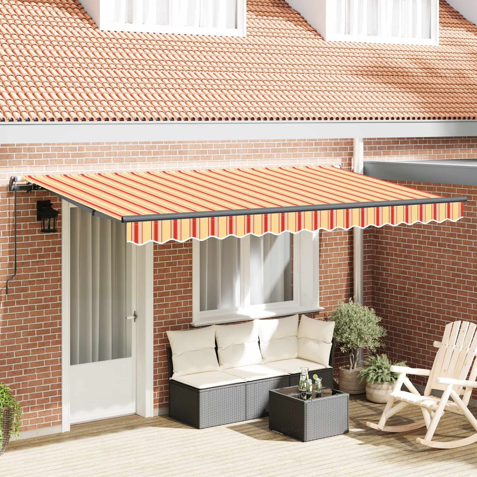 Uitschuifbare luifel Geel 400 x 200 cm Stof – afbeelding 1