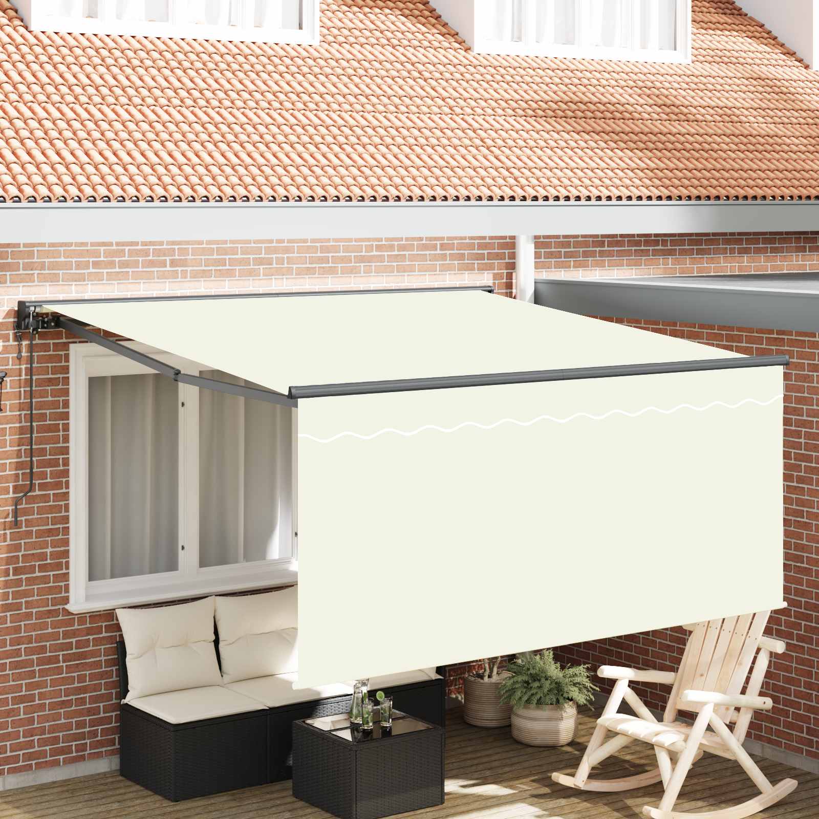 Inklapbaar Zonnescherm Crème 300 x 250 cm