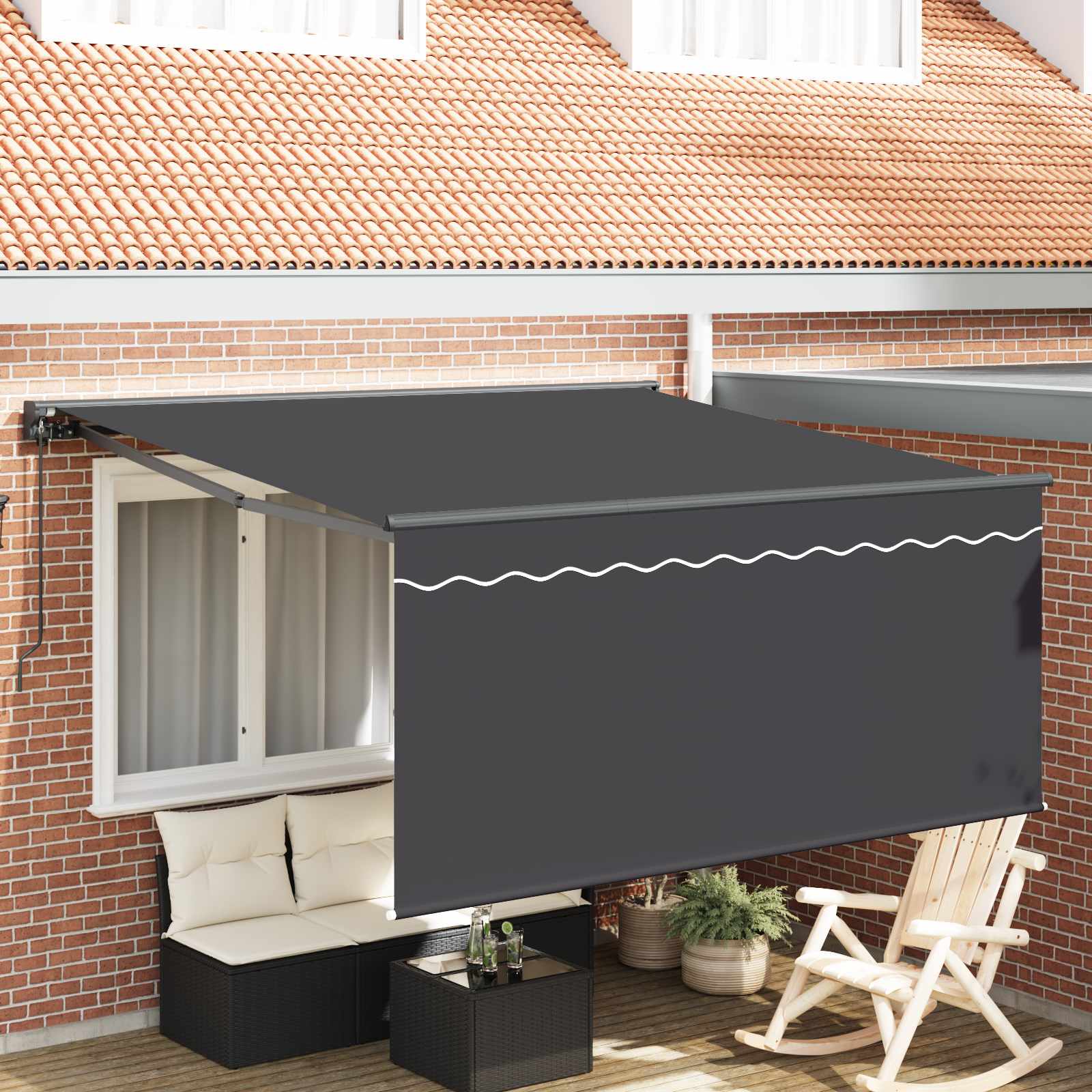 Inklapbaar Zonnescherm Antraciet 300 x 250 cm