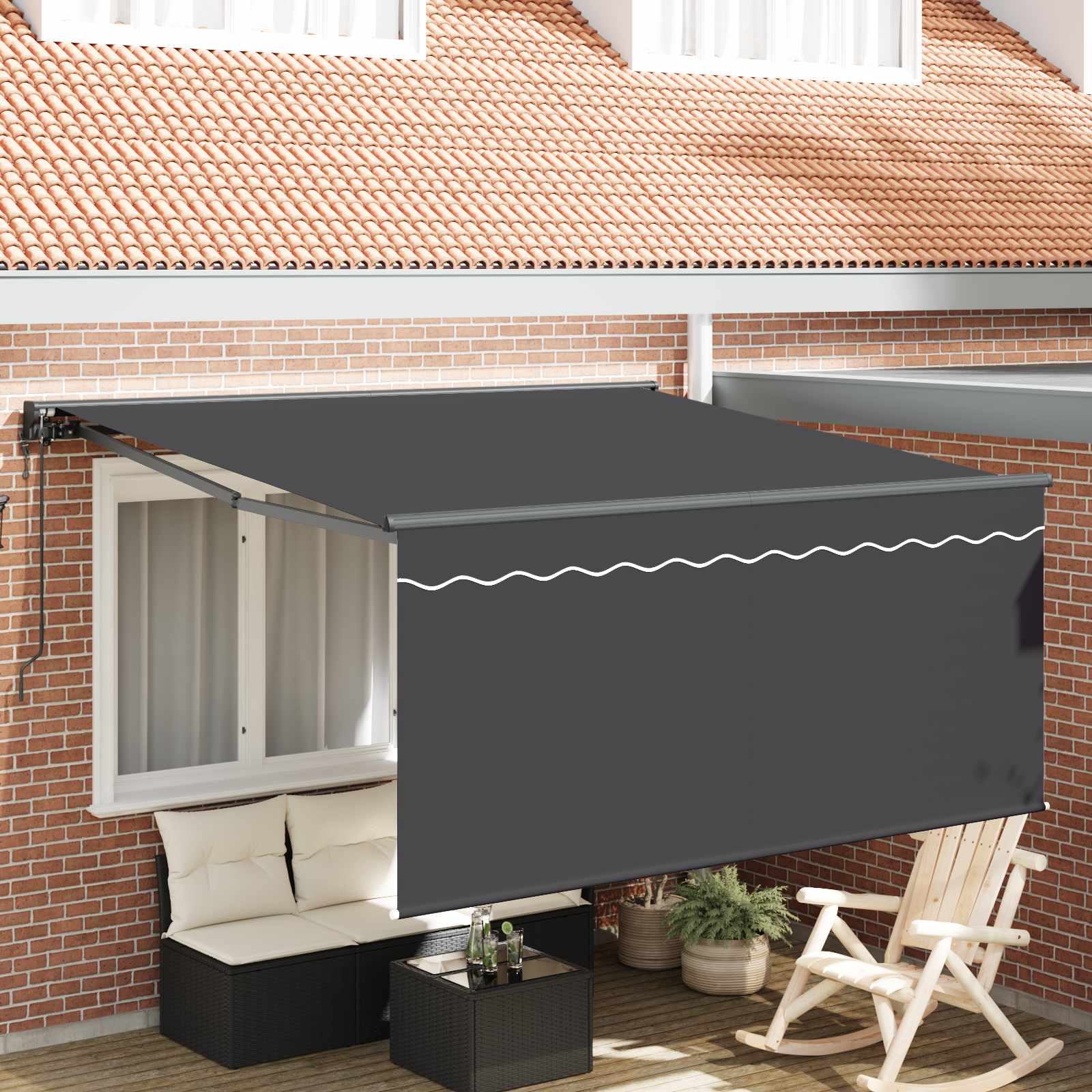 Inklapbaar Zonnescherm Antraciet 300 x 250 cm