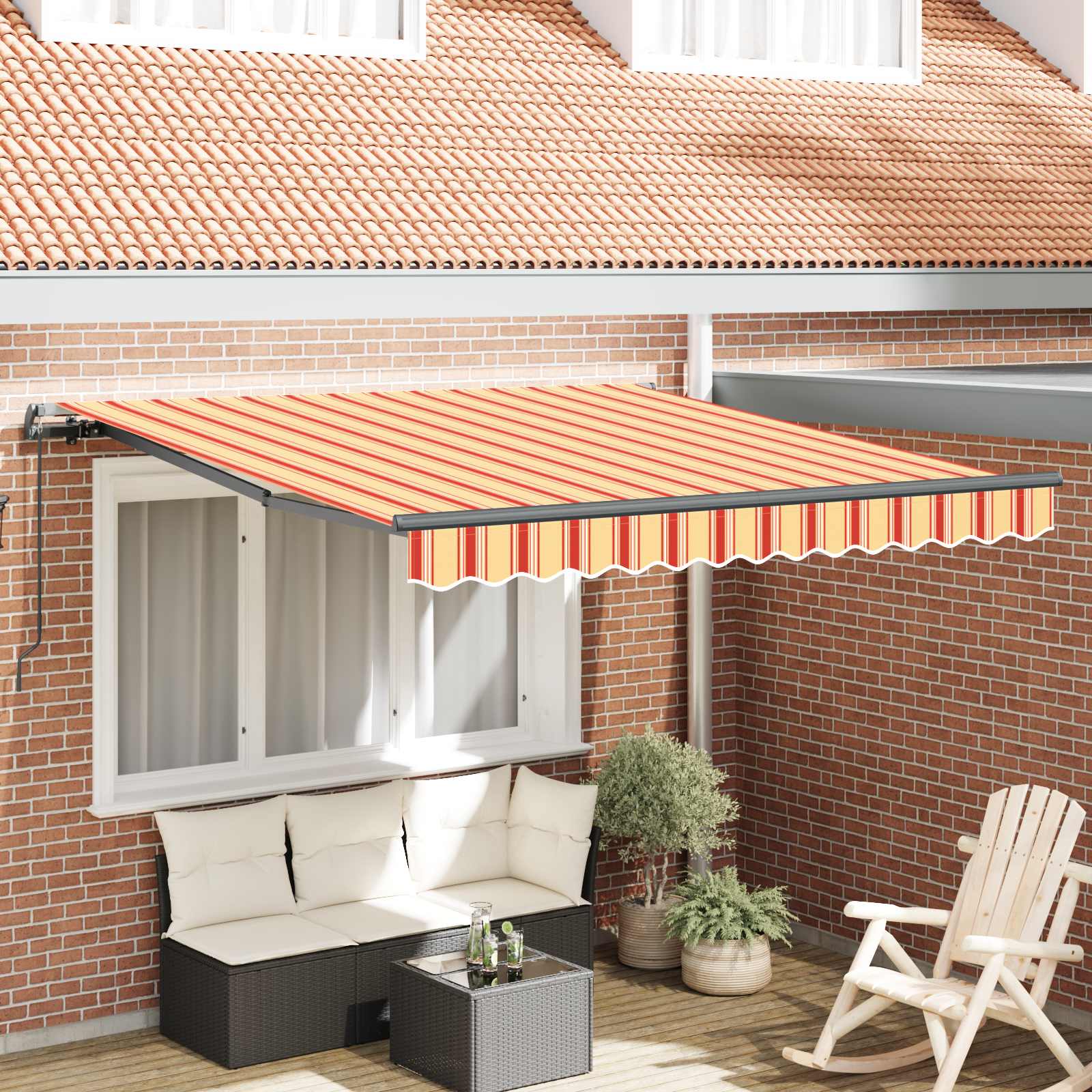 Inklapbaar Zonnescherm Geel en Oranje 300 x 250 cm – afbeelding 1