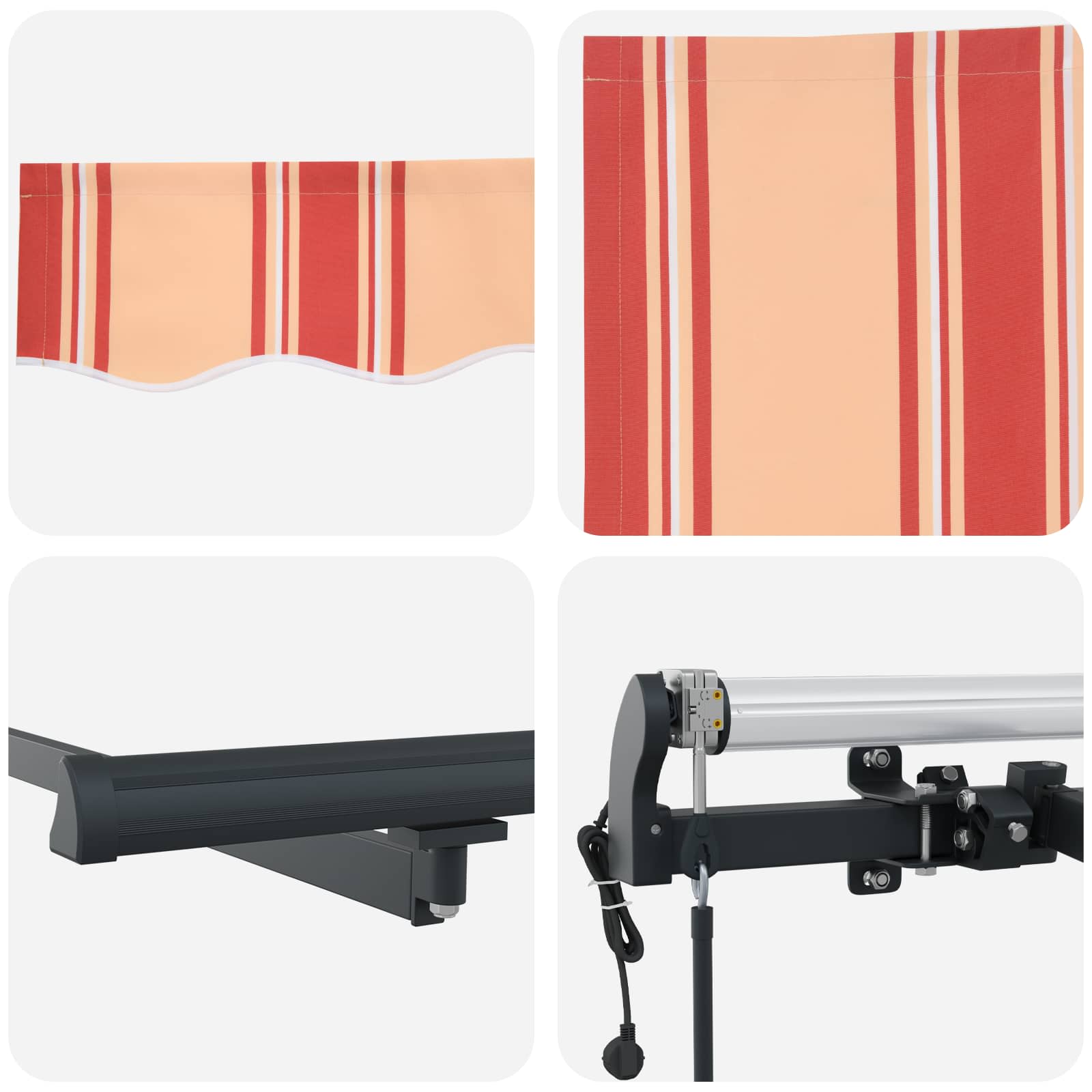 Inklapbaar Zonnescherm Geel en Oranje 300 x 250 cm – afbeelding 8