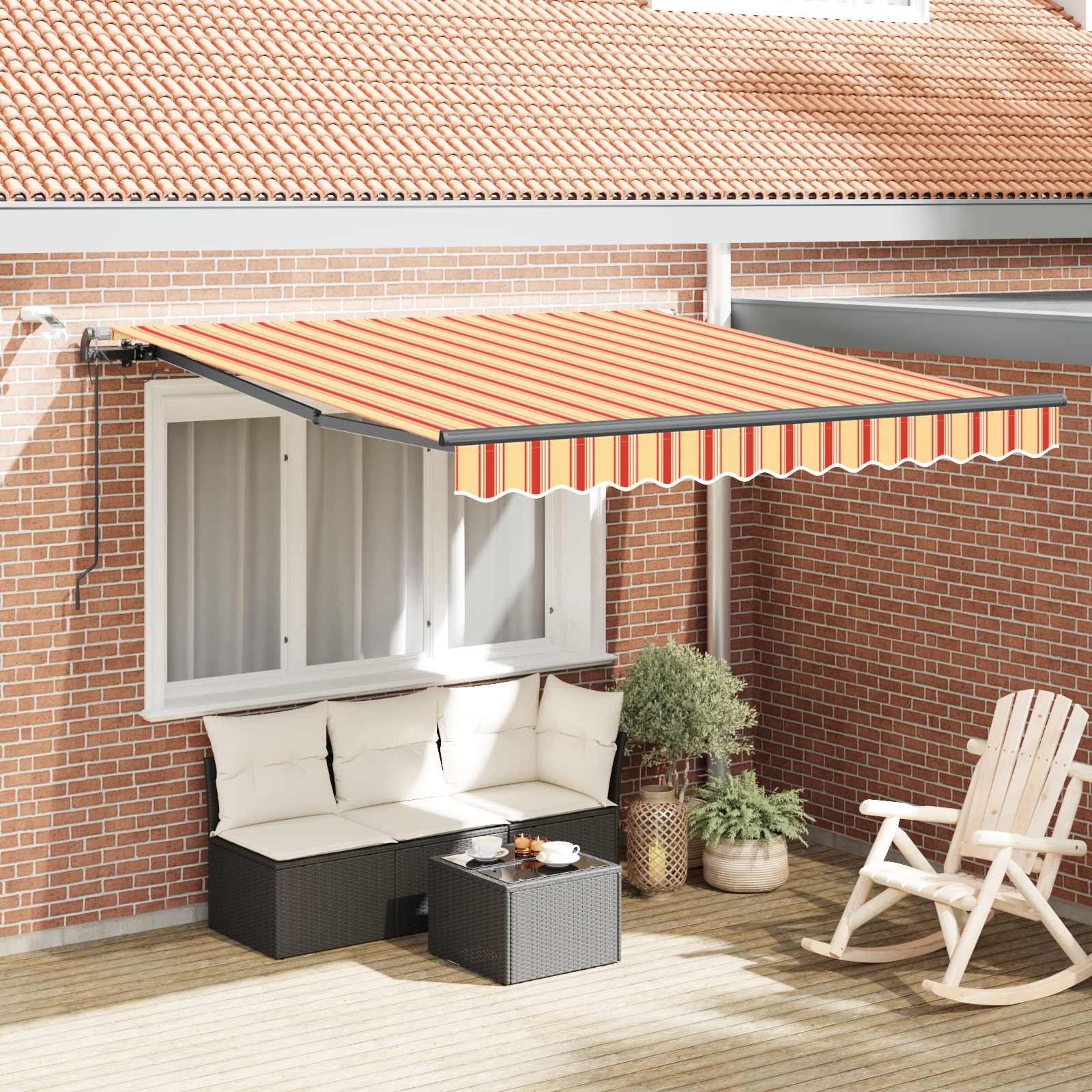 Luifeldoek Geel en Oranje 300 x 250 cm Polyester – afbeelding 1