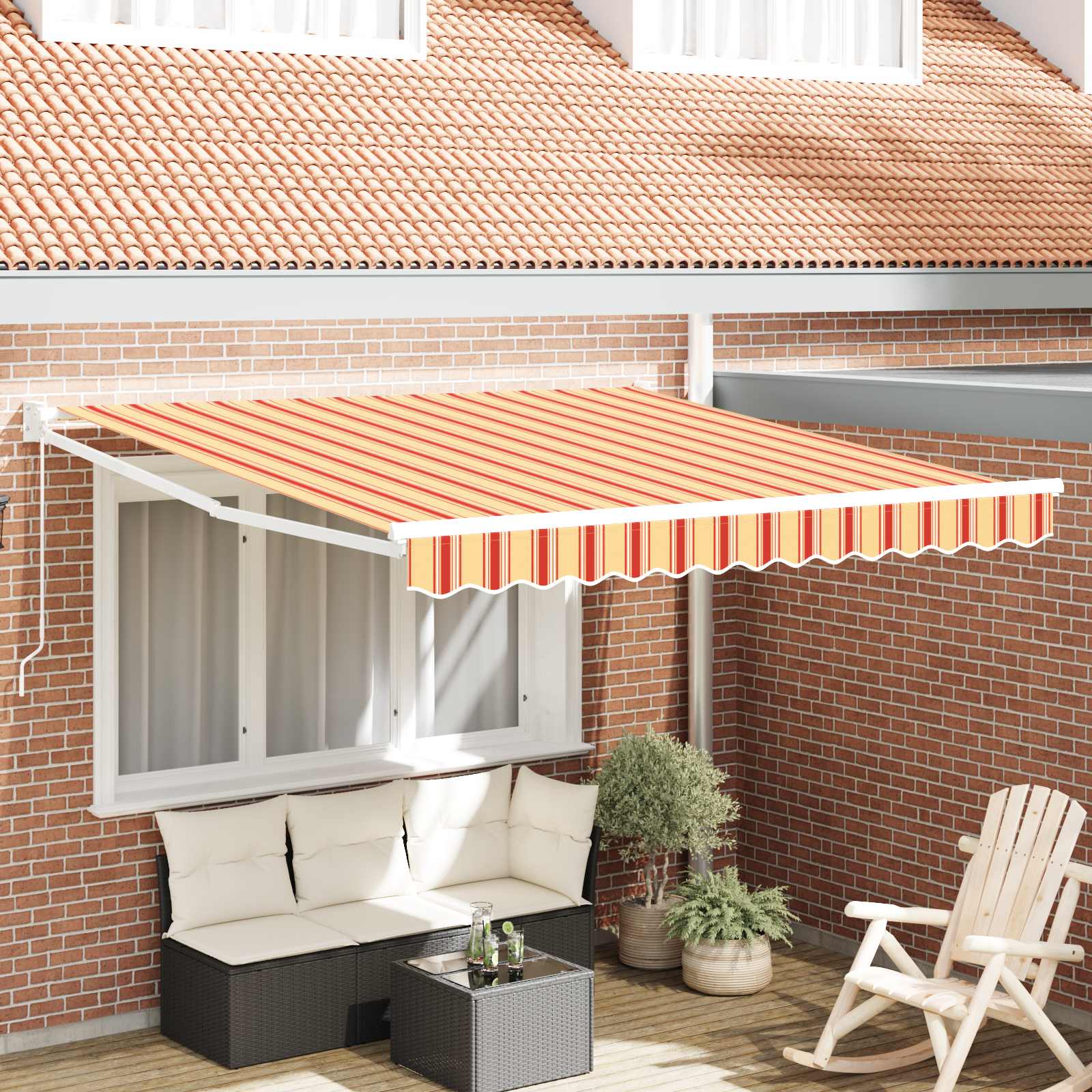 Inklapbaar Zonnescherm Geel en Oranje 300 x 250 cm – afbeelding 1