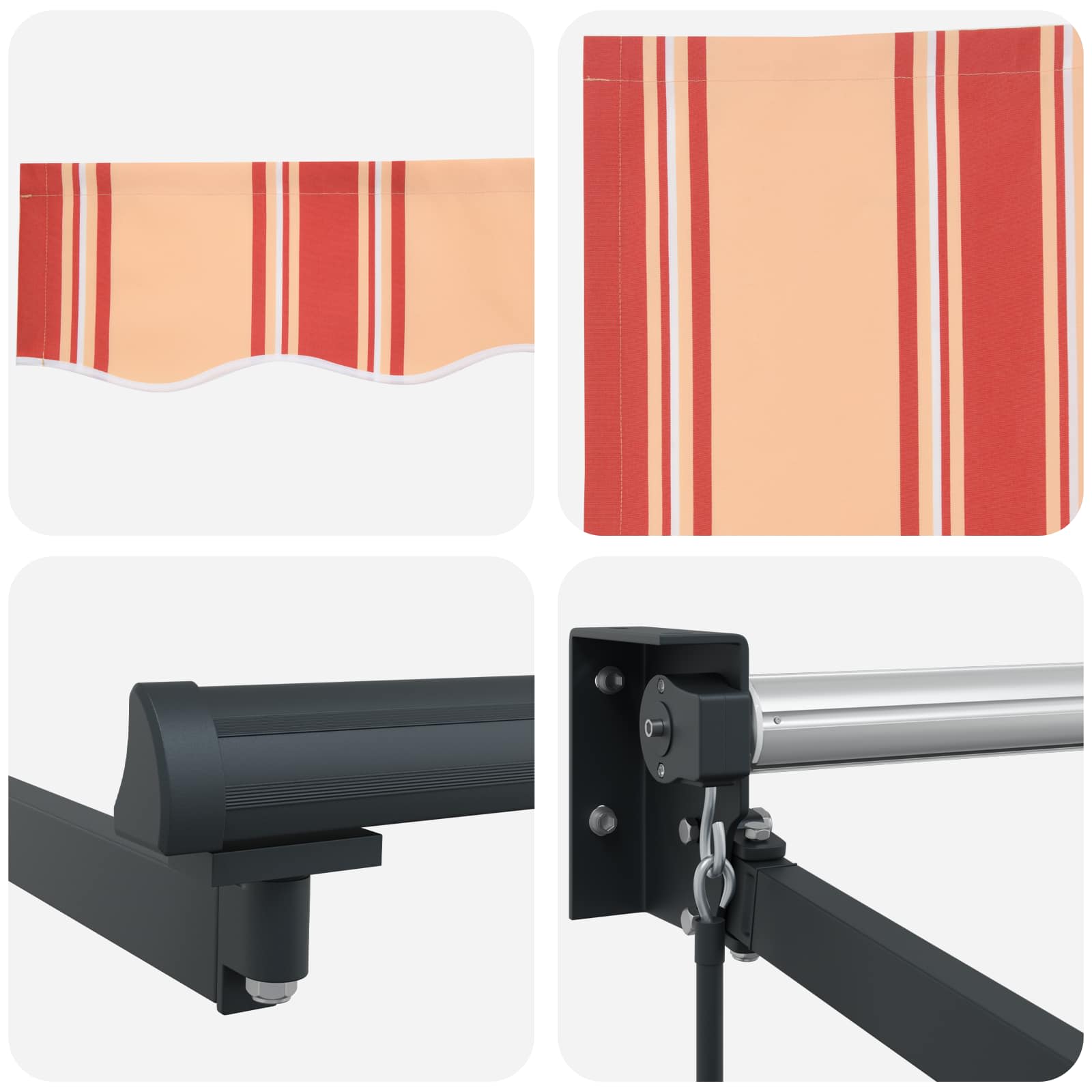 Inklapbaar Zonnescherm Geel en Oranje 300 x 250 cm – afbeelding 8