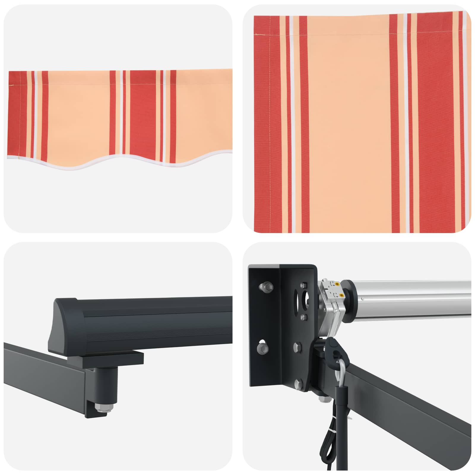 Inklapbaar Zonnescherm Geel en Oranje 300 x 250 cm – afbeelding 8