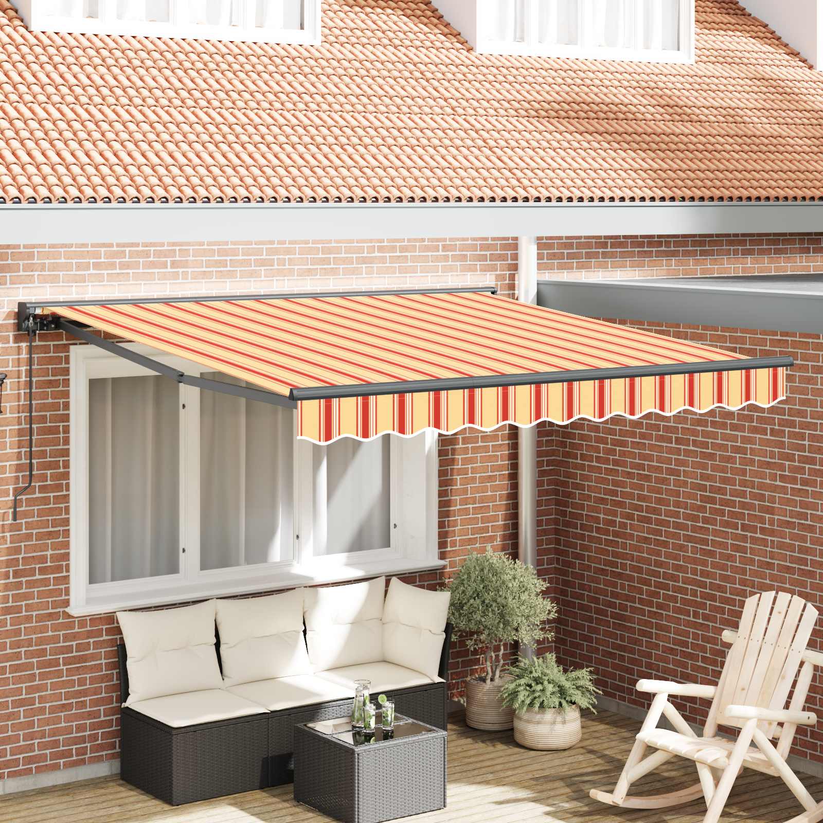 Zijde Frame Multikleur 300 x 250 cm Polyester met PU-coating – afbeelding 1
