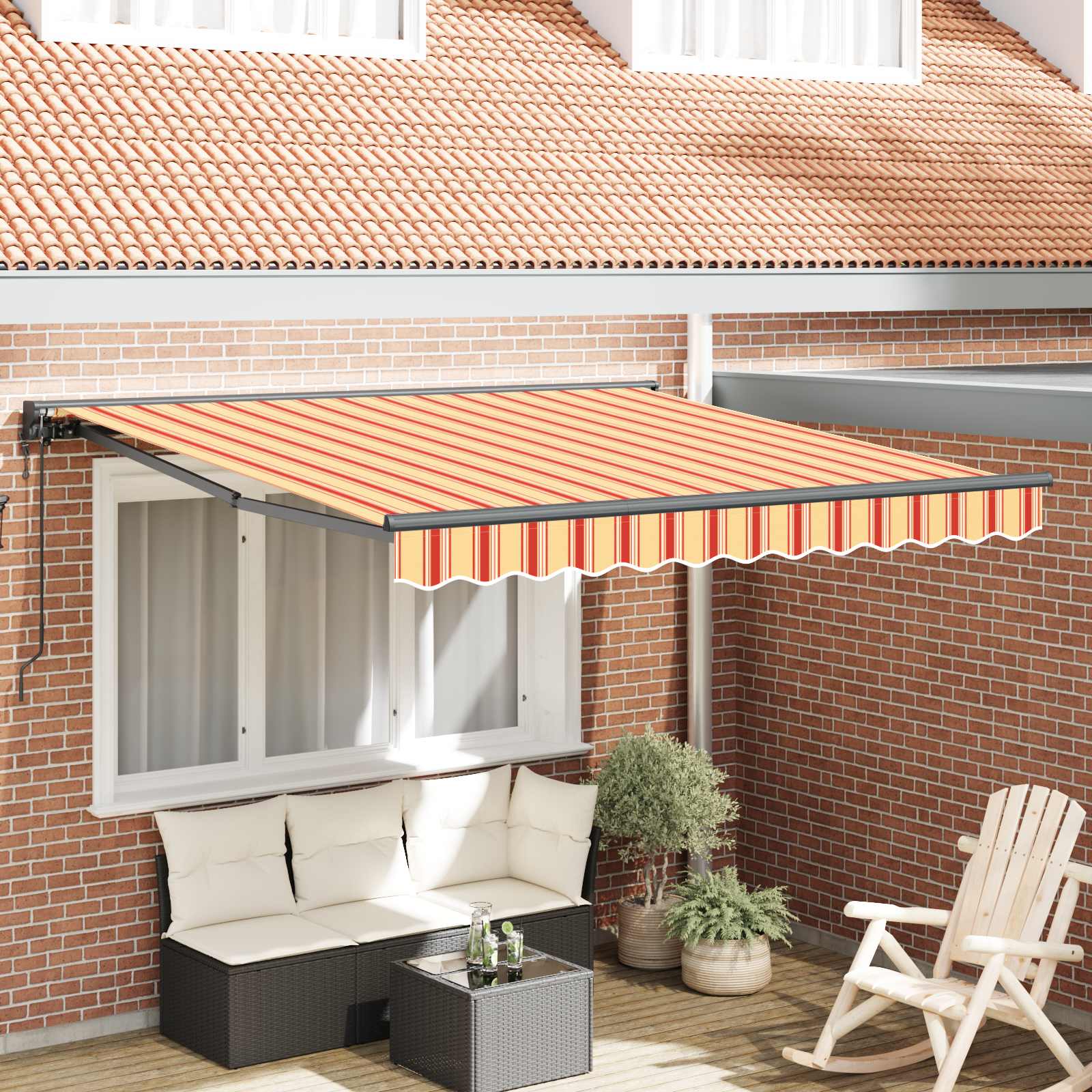 Zijde Frame Multikleur 300 x 250 cm Polyester met PU-coating – afbeelding 1