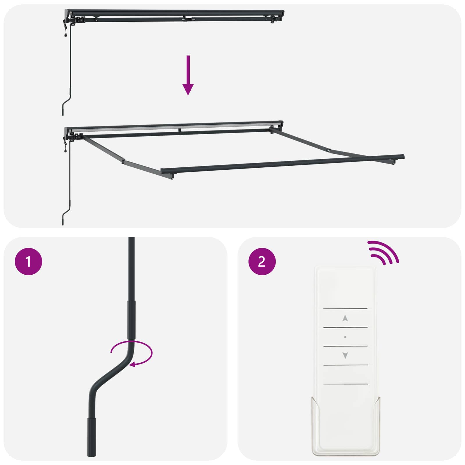 Zijde Frame Multikleur 300 x 250 cm Polyester met PU-coating – afbeelding 9