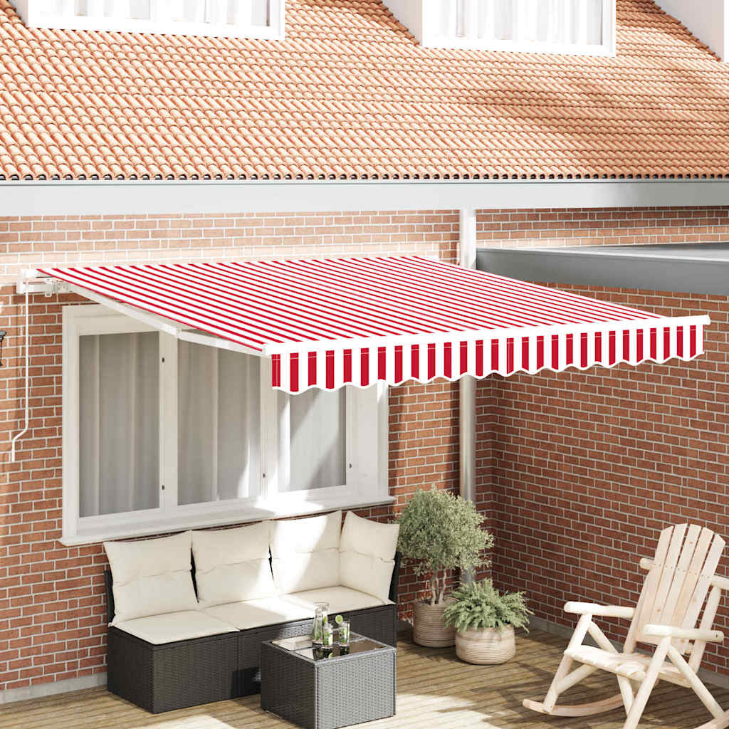 Uitschuifbare luifel Rood en Wit 300 x 250 cm