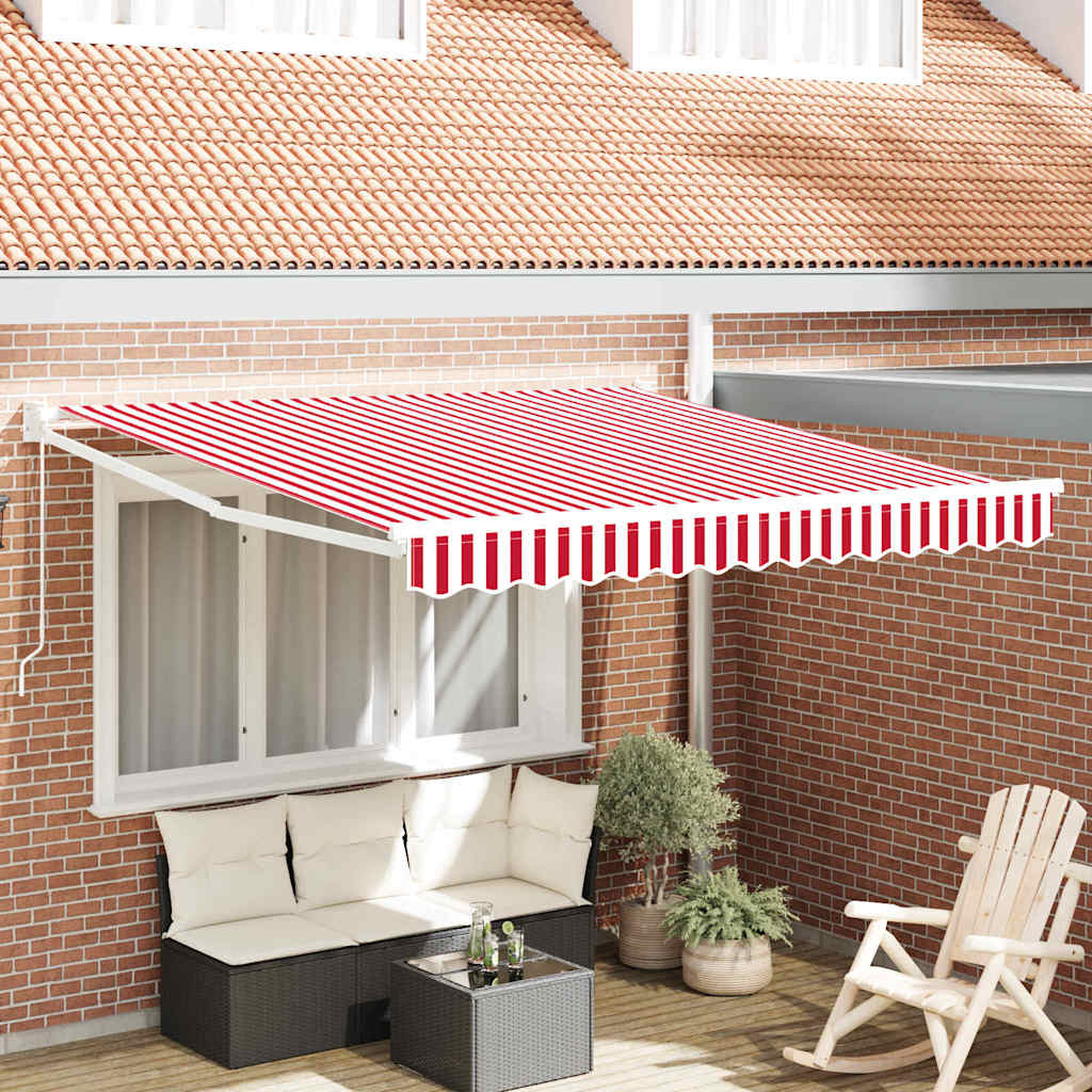 Uitschuifbare luifel Rood en Wit 300 x 250 cm