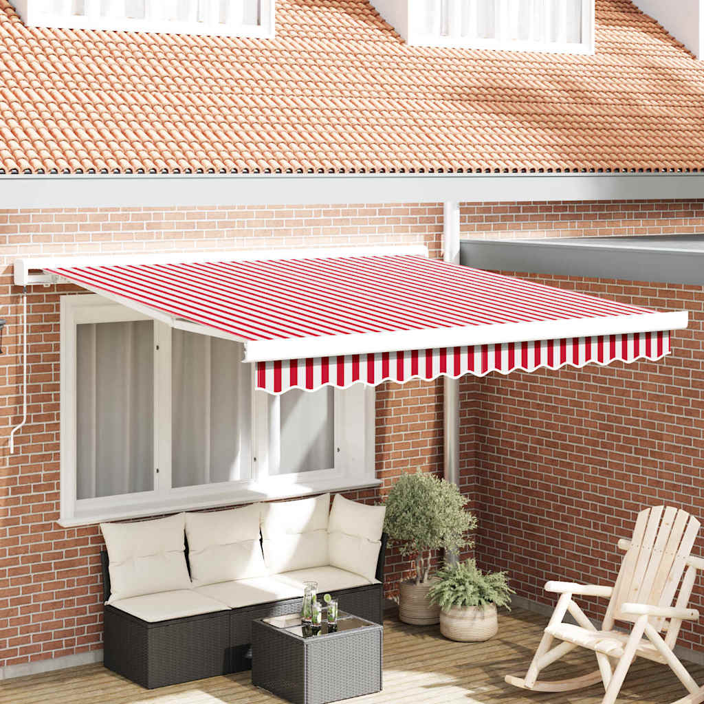 Uitschuifbare luifel Rood en Wit 300 x 250 cm