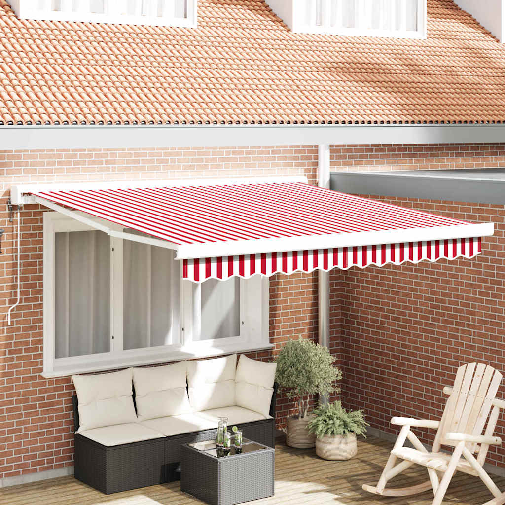 Uitschuifbare luifel Rood en Wit 300 x 250 x 165 cm