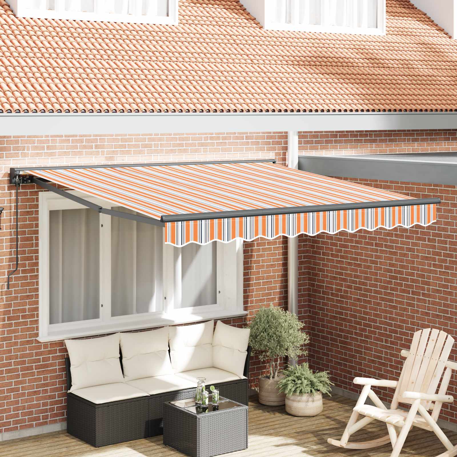 Zijde Frame Blauw en Oranje 300 x 250 cm