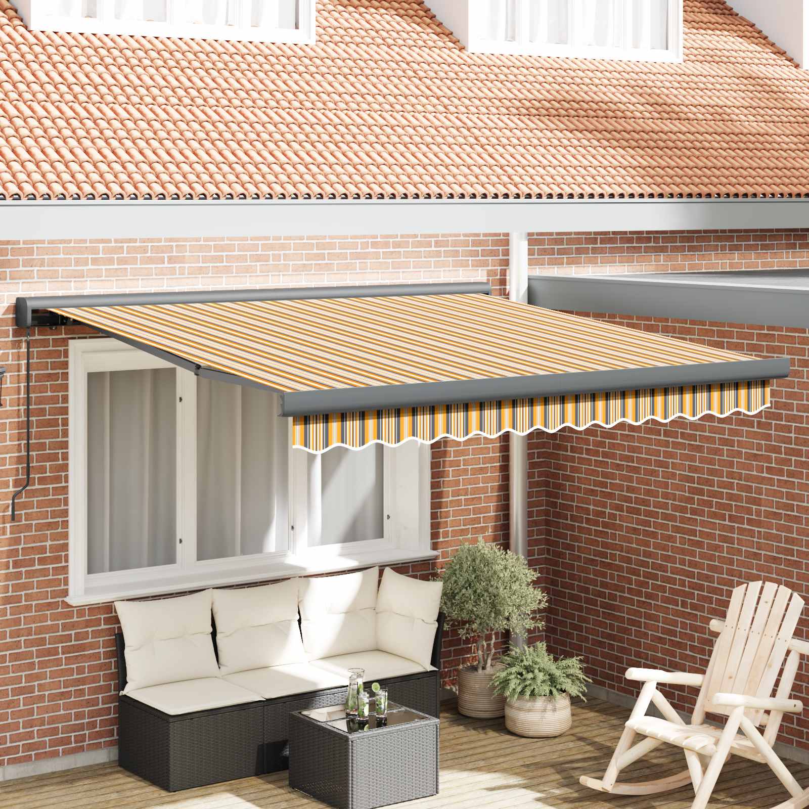 Inklapbaar Zonnescherm Multikleur 300 x 250 cm Stof en Metaal – afbeelding 1