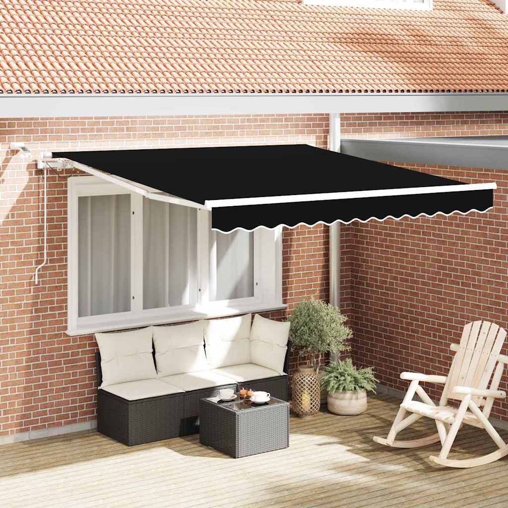 Inklapbaar Zonnescherm Zwart 300 x 250 cm Polyester en Metaal