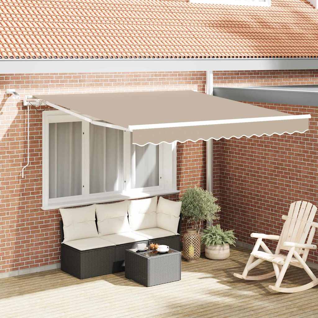 Inklapbaar Zonnescherm Beige 300 x 250 cm Polyester en Metaal – afbeelding 1