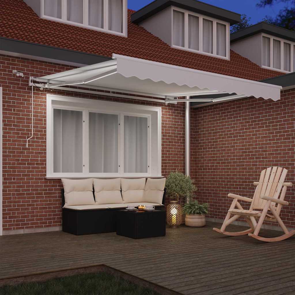 Inklapbaar Zonnescherm Wit 300 x 250 cm Polyester en Metaal – afbeelding 3