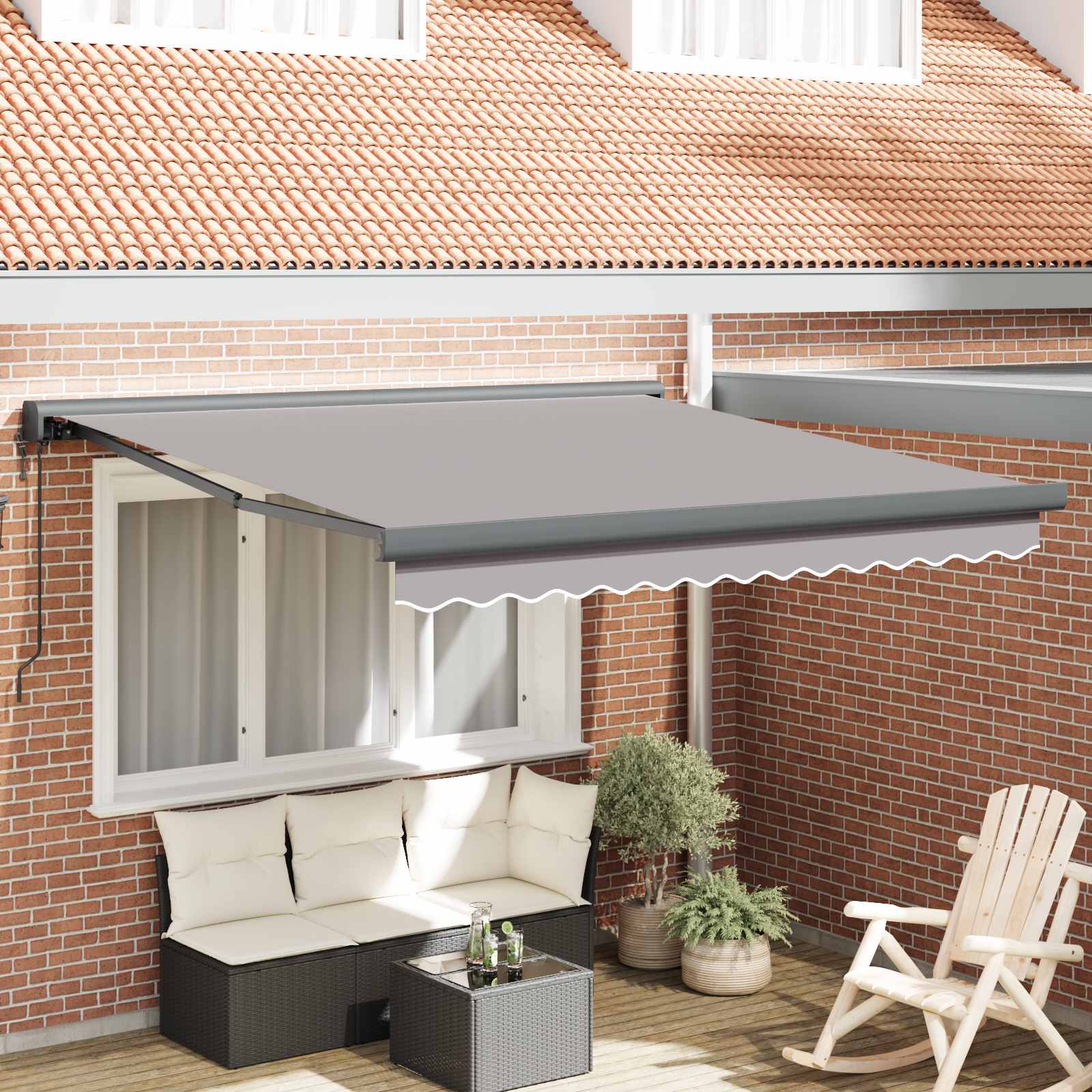 Markies Lichtgrijs 300 x 250 x 165 cm Polyester en Aluminium