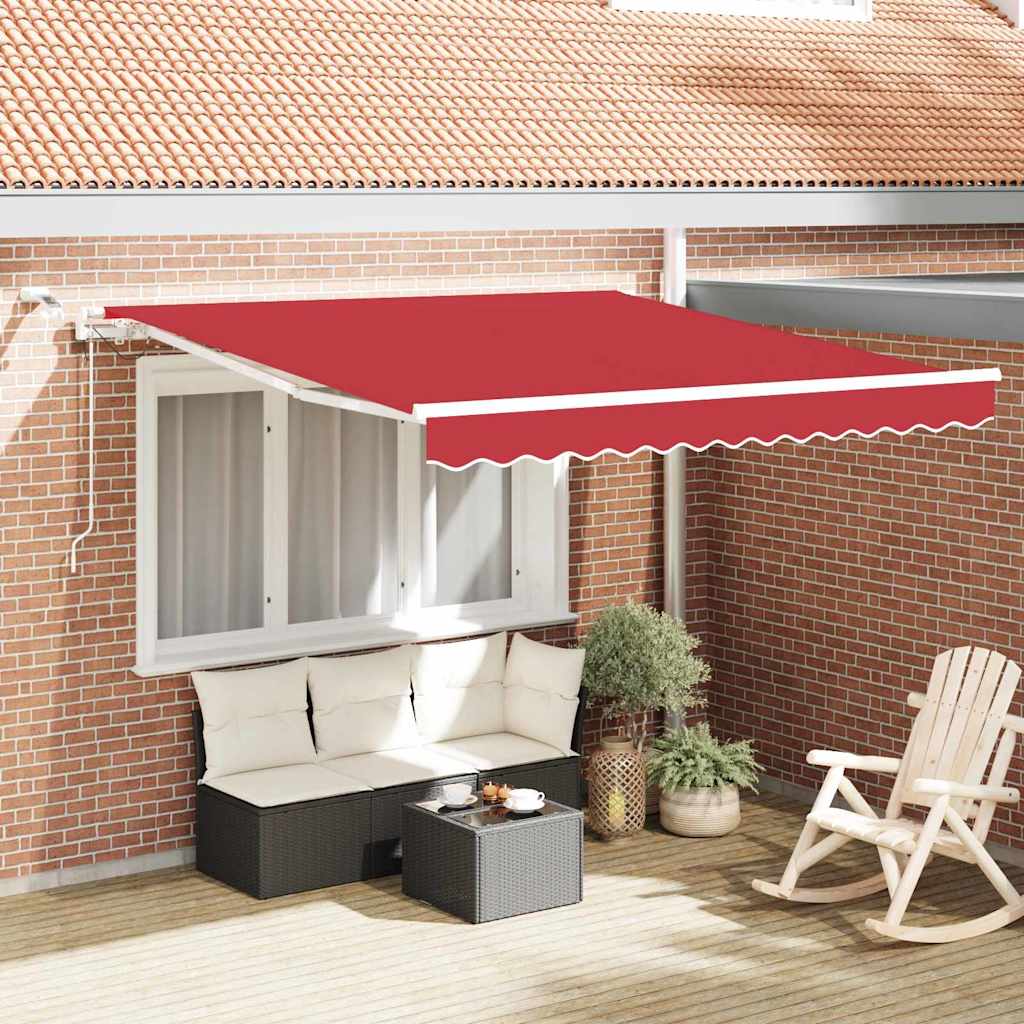 Inklapbaar Zonnescherm Rood 300 x 250 cm Polyester en Metaal – afbeelding 1
