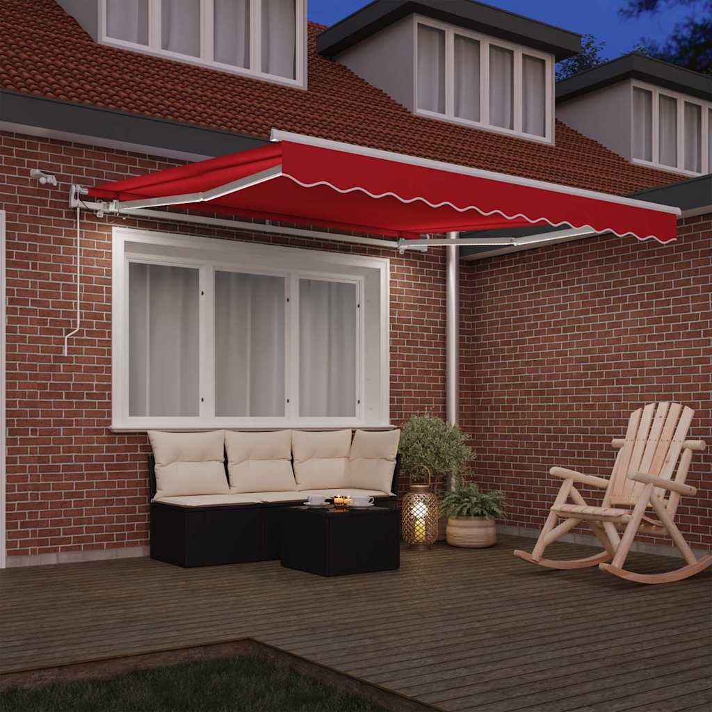 Inklapbaar Zonnescherm Rood 300 x 250 cm Polyester en Metaal – afbeelding 3