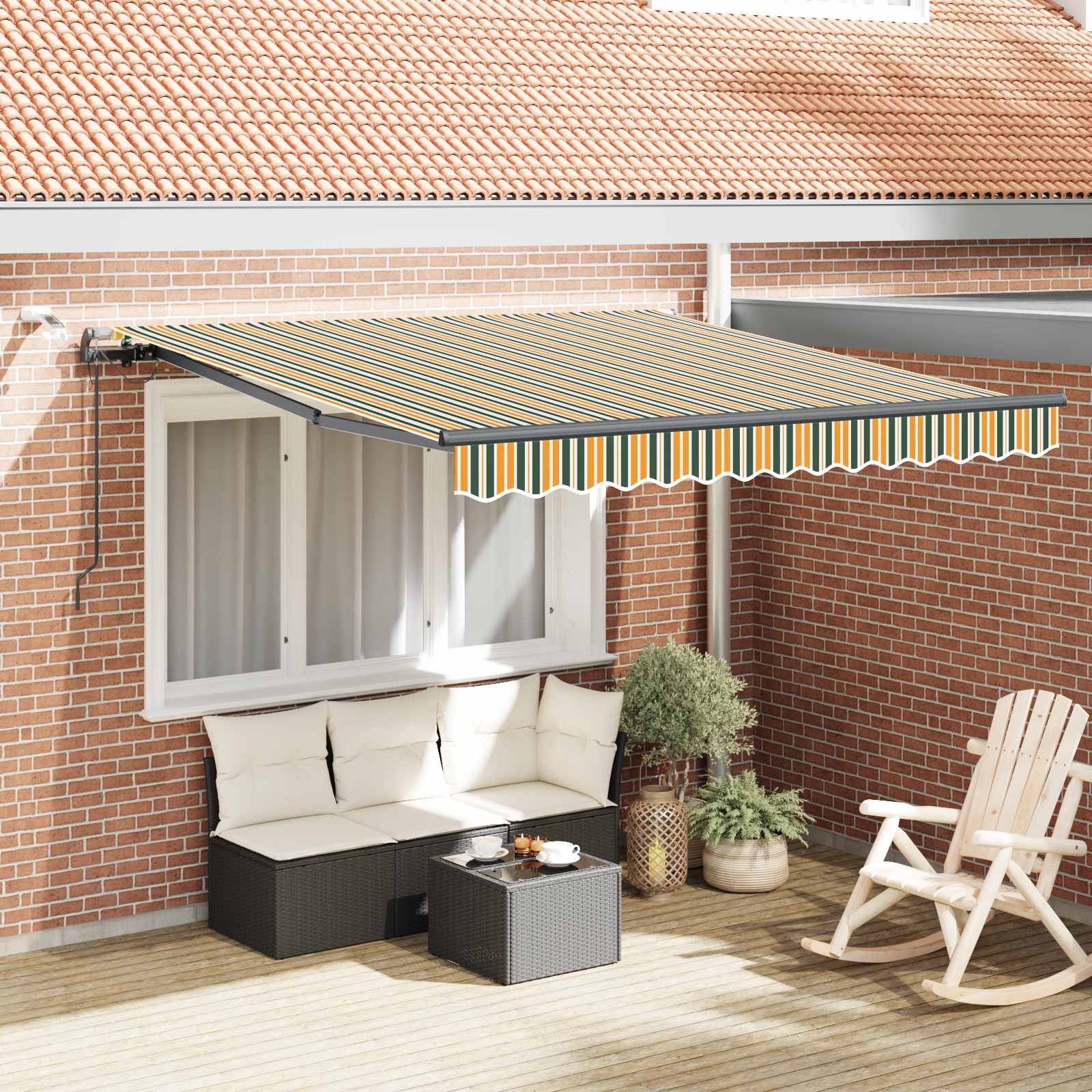 Luifeldoek met Groen en geel 300 x 250 cm Polyester
