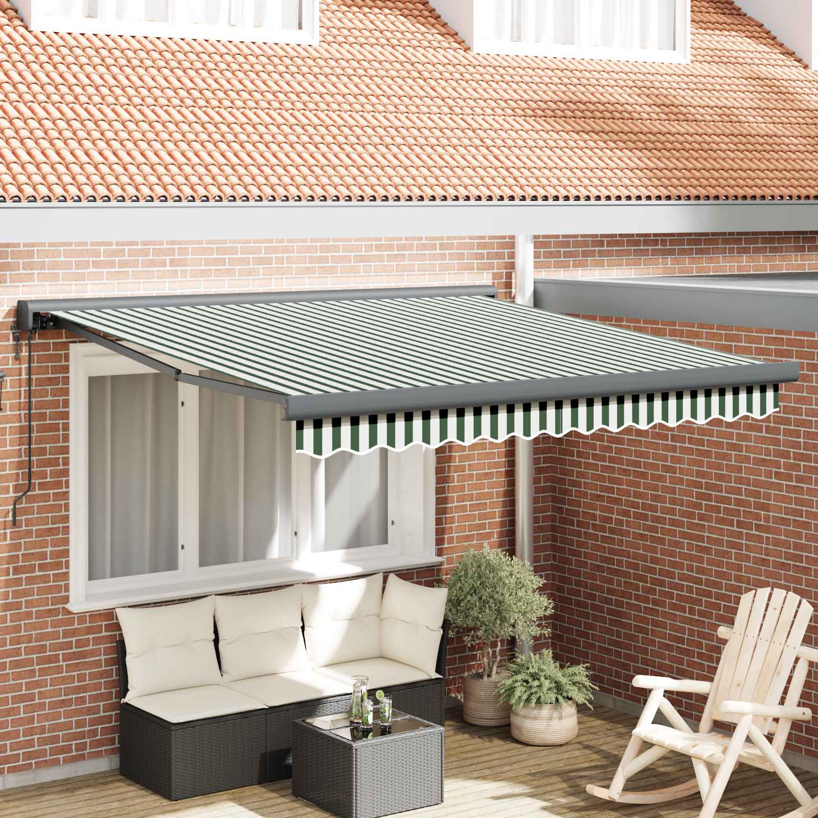 Markies Groen en Wit 300 x 250 x 165 cm Polyester en Aluminium
