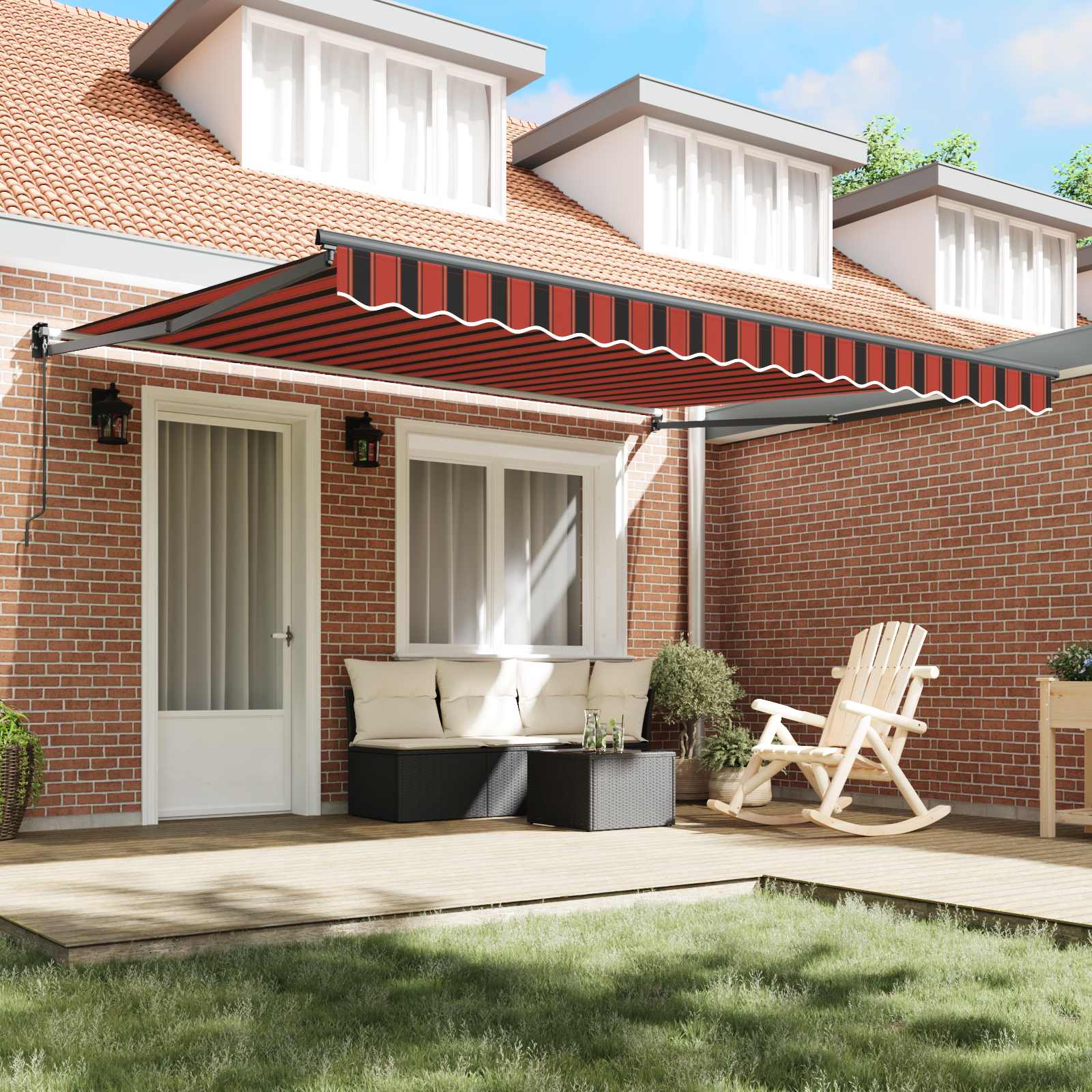 Elektrisch Uittrekbaar Zonnescherm Oranje en bruin 350 x 250 cm – afbeelding 3