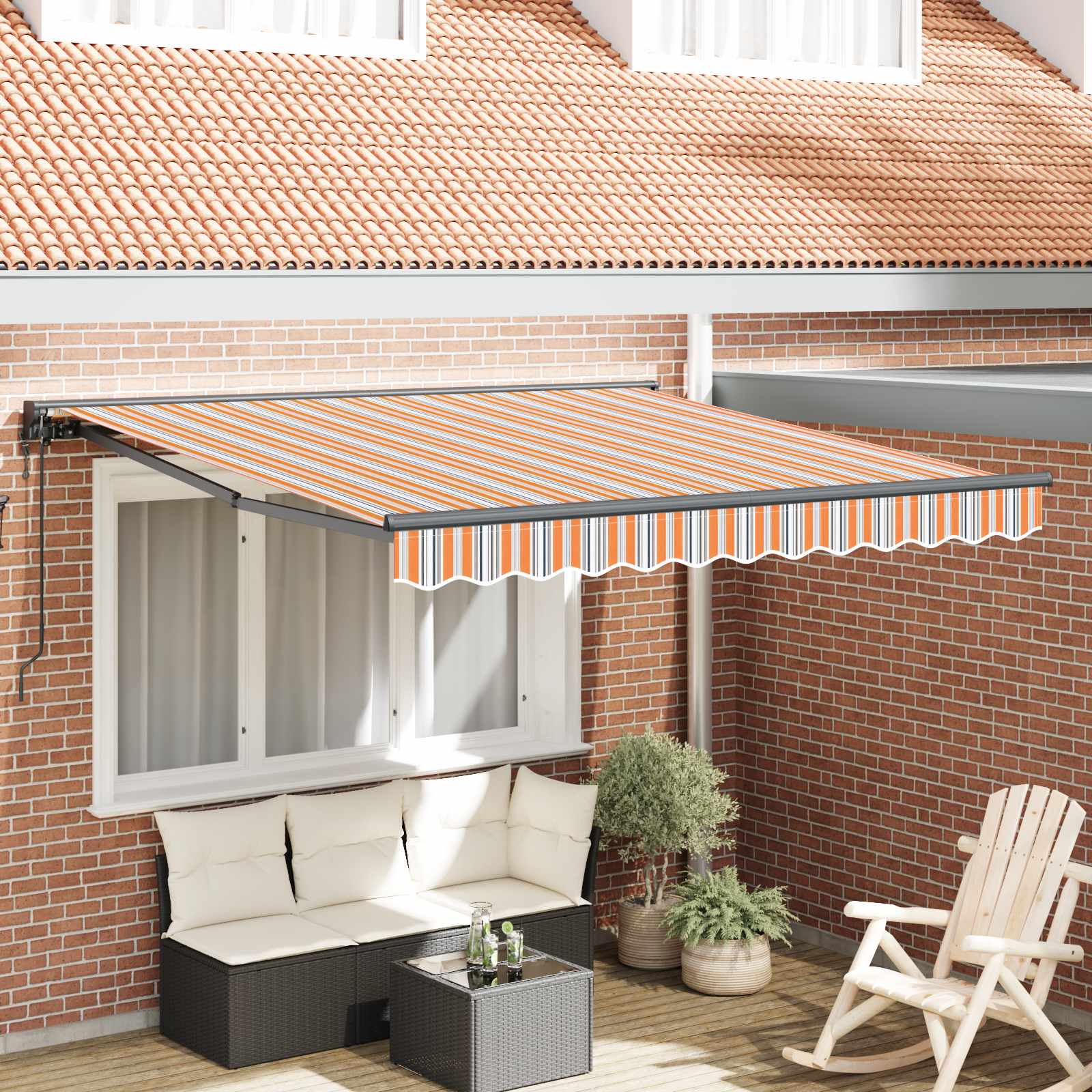Zijde Frame Blauw en Oranje 350 x 250 cm