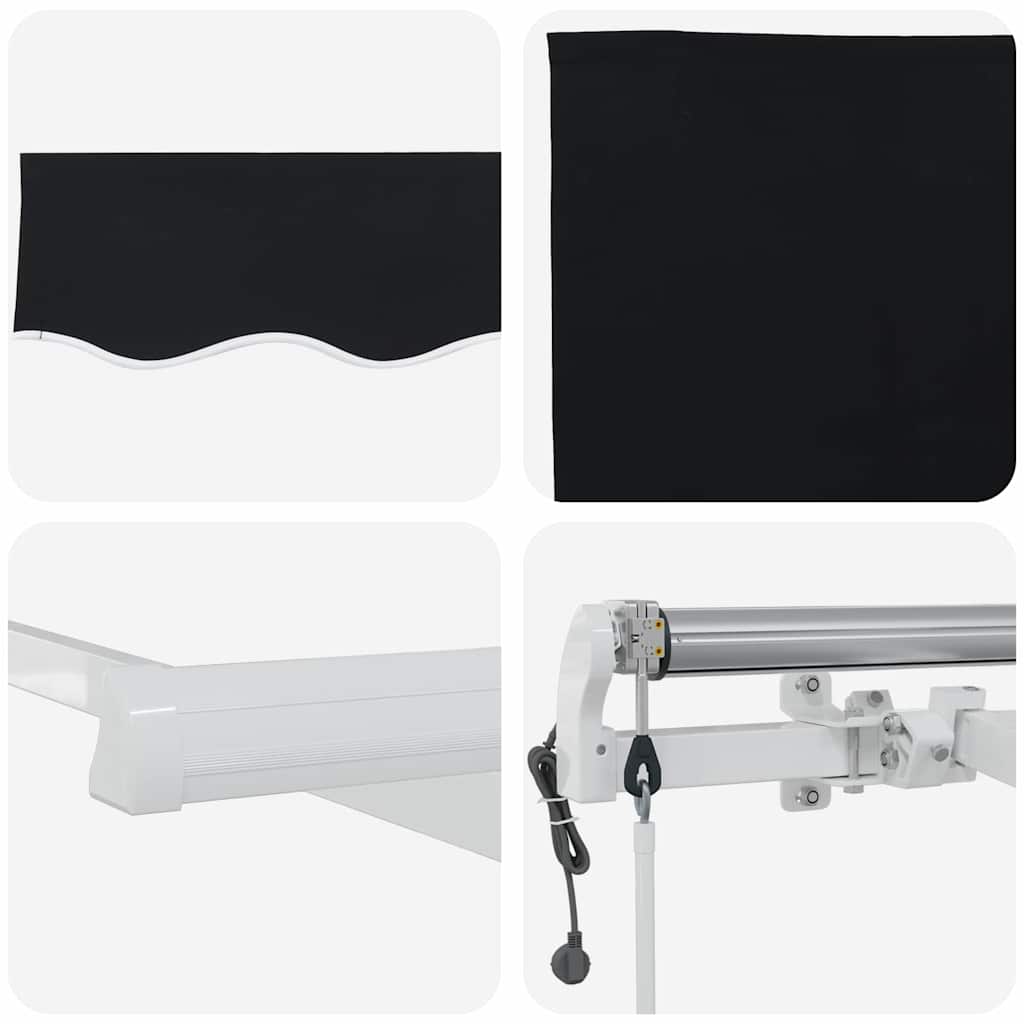 Elektrisch Uittrekbaar Zonnescherm Zwart 350 x 250 cm – afbeelding 8