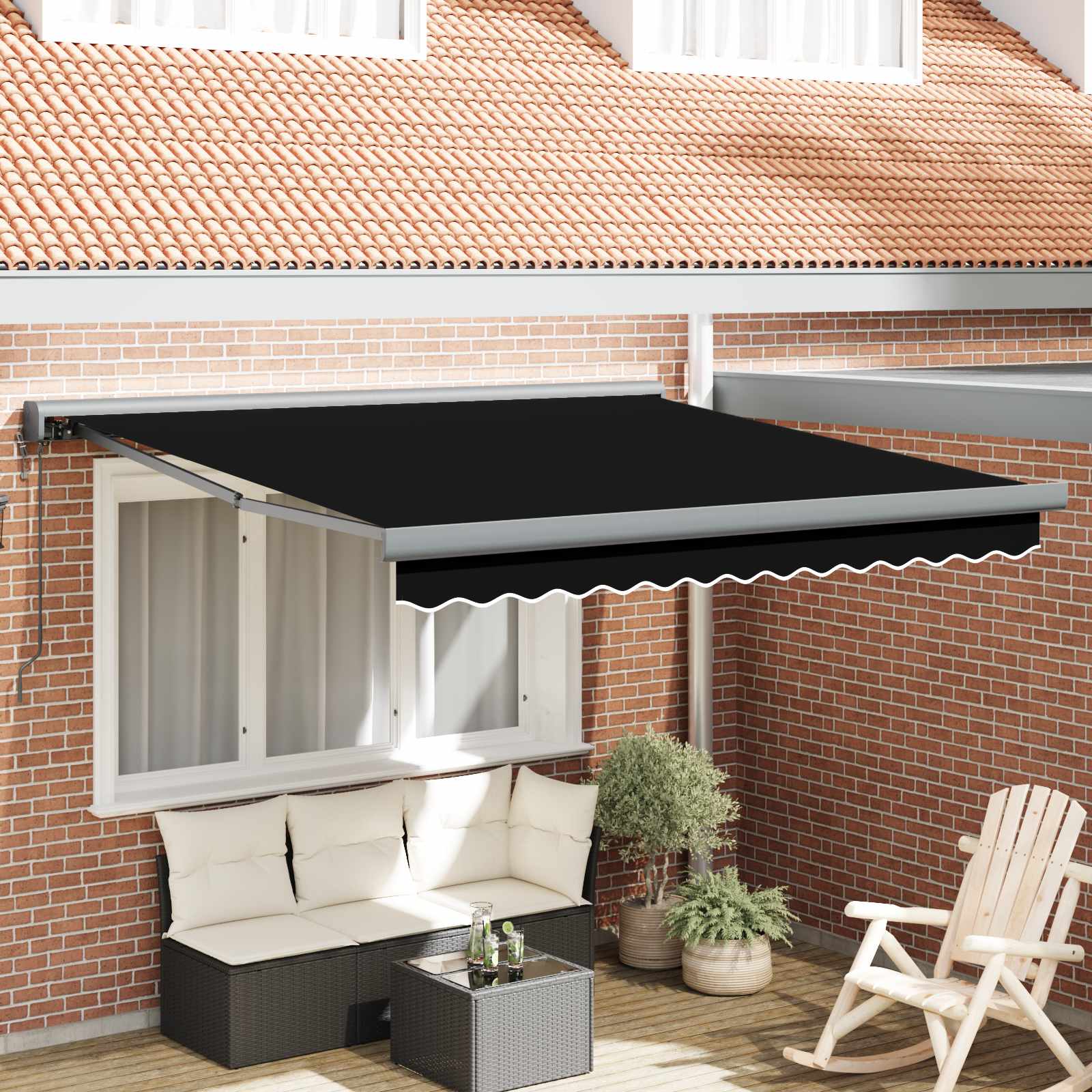 Markies Zwart 350 x 250 x 165 cm Polyester en Aluminium