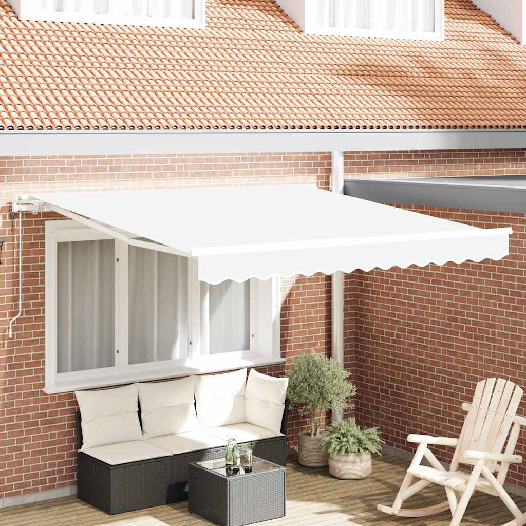 Elektrisch Uittrekbaar Zonnescherm Wit 350 x 250 cm – afbeelding 1