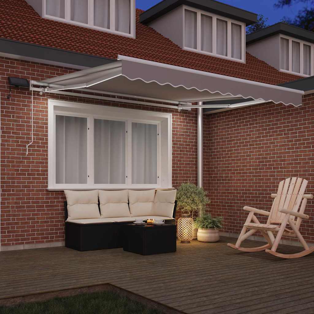 Inklapbaar Zonnescherm Lichtgrijs 350 x 250 cm Stof en Staal – afbeelding 3