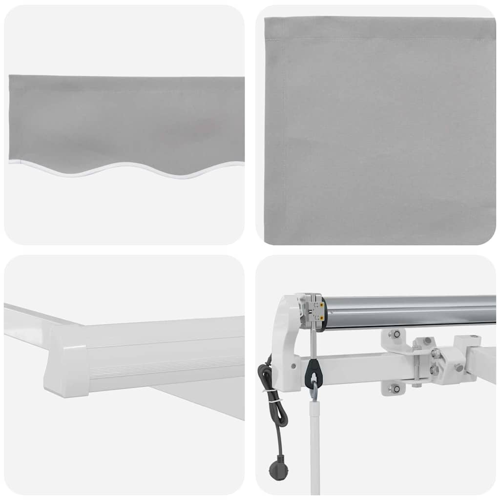 Elektrisch Uittrekbaar Zonnescherm Lichtgrijs 350 x 250 cm – afbeelding 8