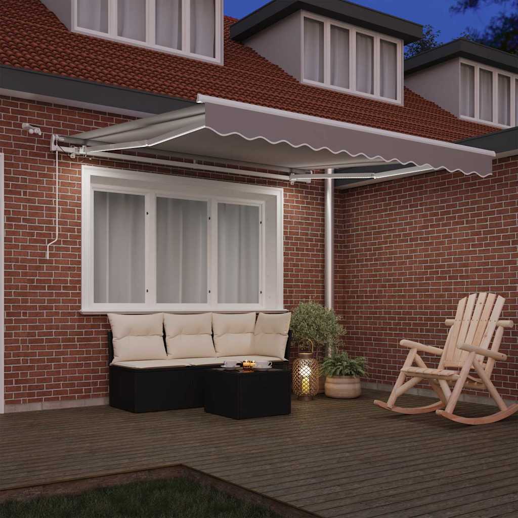 Inklapbaar Zonnescherm Lichtgrijs 350 x 250 cm – afbeelding 3