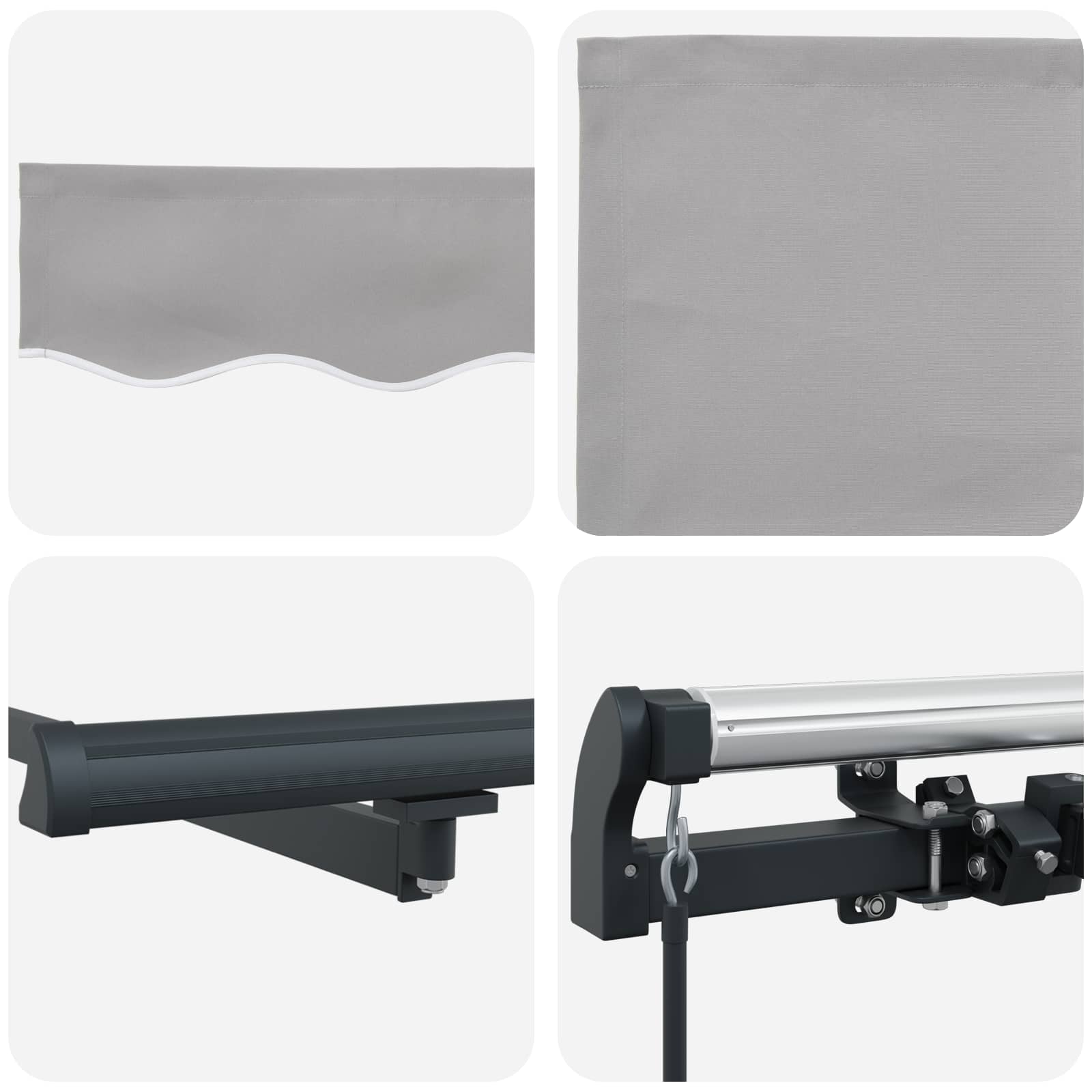Inklapbaar Zonnescherm Lichtgrijs 350 x 250 cm – afbeelding 8